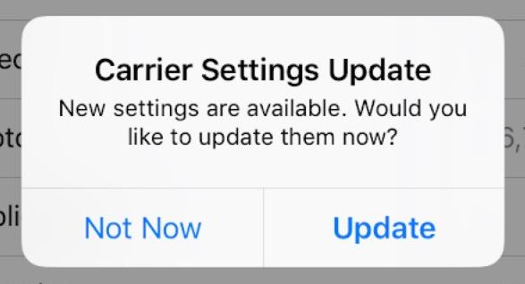 Carrier Settings Update